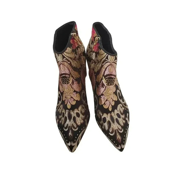 Sam Edelman Womens Kinzey Metallic Jacquard Bootiesl Size 7M - Picture 5 of 8